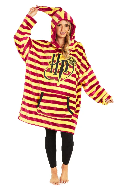 Harry Potter Women's Hoodies, Red Oversized Blanket Hoodie Harry Potter Hoodie with Ribbed Hem Stretchable Secure