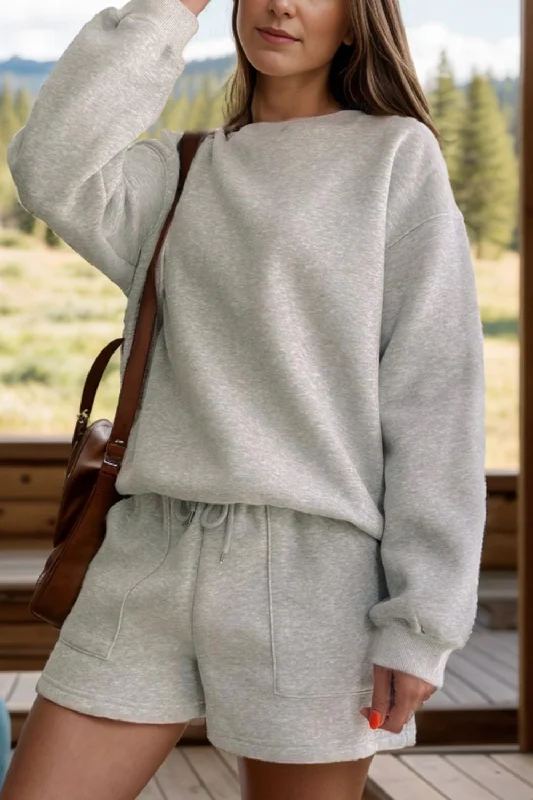 Fable Essentials Lounge Wherever Sweatshirt and Shorts Set Hoodie with Logo Branding Identity Fable Essentials Lounge Wherever Sweatshirt and Shorts Set Hoodie with Logo Branding Identity