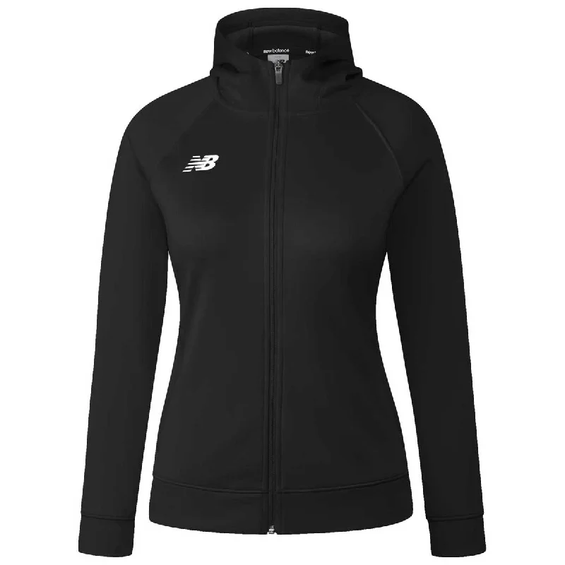 New Balance Women's Team Black Travel Hoodie Hoodie with High Neck Warm Protective