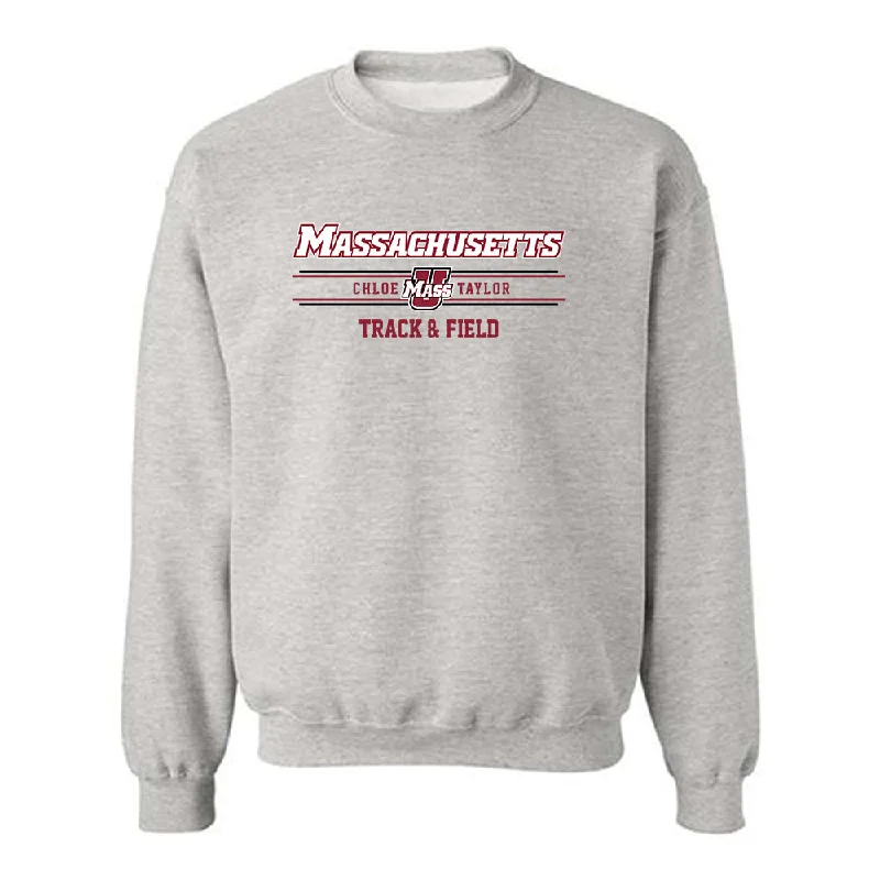 UMass - NCAA Women's Track & Field : Chloe Taylor - Classic Fashion Shersey Crewneck Sweatshirt Hoodie with Snap Buttons Easy Quick