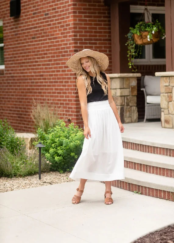 Classic White Cotton Maxi Skirt - FINAL SALE lightweight skirt design