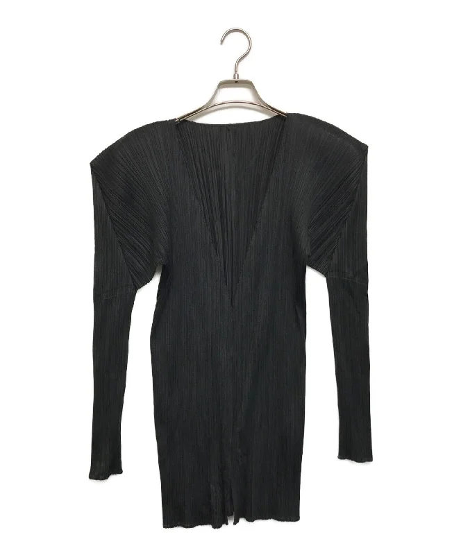 [Pre-owned] PLEATS PLEASE Pleated cardigan/ PP04-J0907 Mesh Fabric Canvas Fabric Denim Fabric