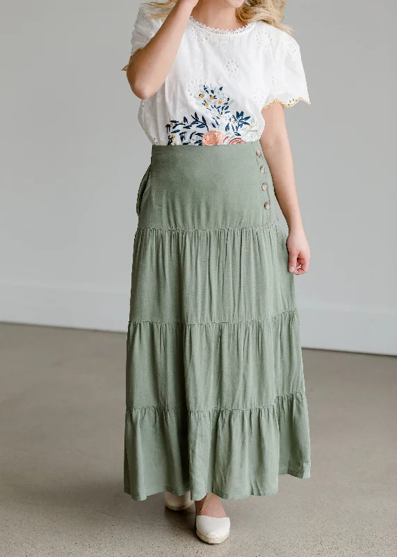 Multi Layer Maxi Skirt - FINAL SALE linen skirt breathable