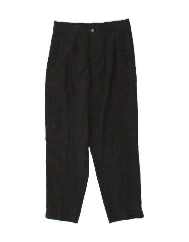 VINTAGE Womens Pegged Chino Trousers EU 38 Medium  W28 L25  Grey Viscose Trousers Fleece Cozy