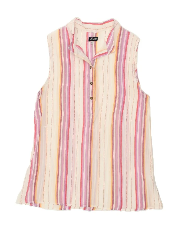 ARMANI JEANS Womens Sleeveless Pullover Shirt UK 16 Large Multicoloured Sarouel Sleeve Pullover ARMANI JEANS Womens Sleeveless Pullover Shirt UK 16 Large Multicoloured Sarouel Sleeve Pullover