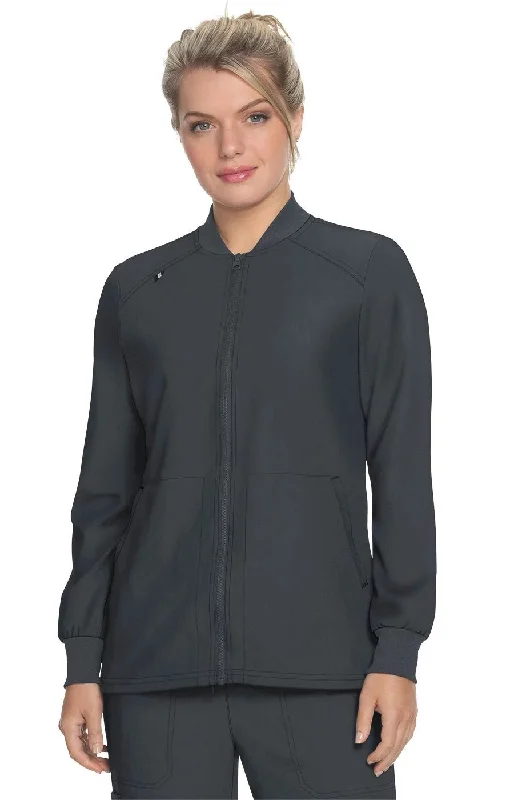 Always in Motion Jacket by KOI XXS-3X /  Charcoal Snapped Jacket Toggled Jacket Drawstring Jacket
