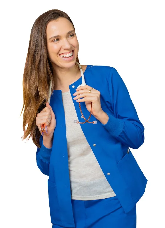 Workwear Scrubs Jacket by Adar XXS-5XL / Regal Blue Notch Collar Jacket Peter Pan Collar Jacket Cowl Neck Jacket Workwear Scrubs Jacket by Adar XXS-5XL / Regal Blue Notch Collar Jacket Peter Pan Collar Jacket Cowl Neck Jacket