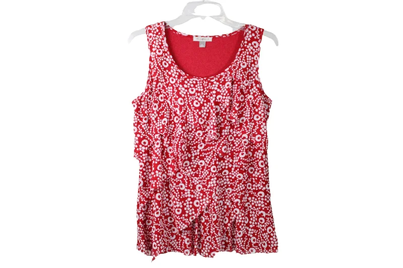 Roz & Ali Red Floral Tank | S seamless tank top