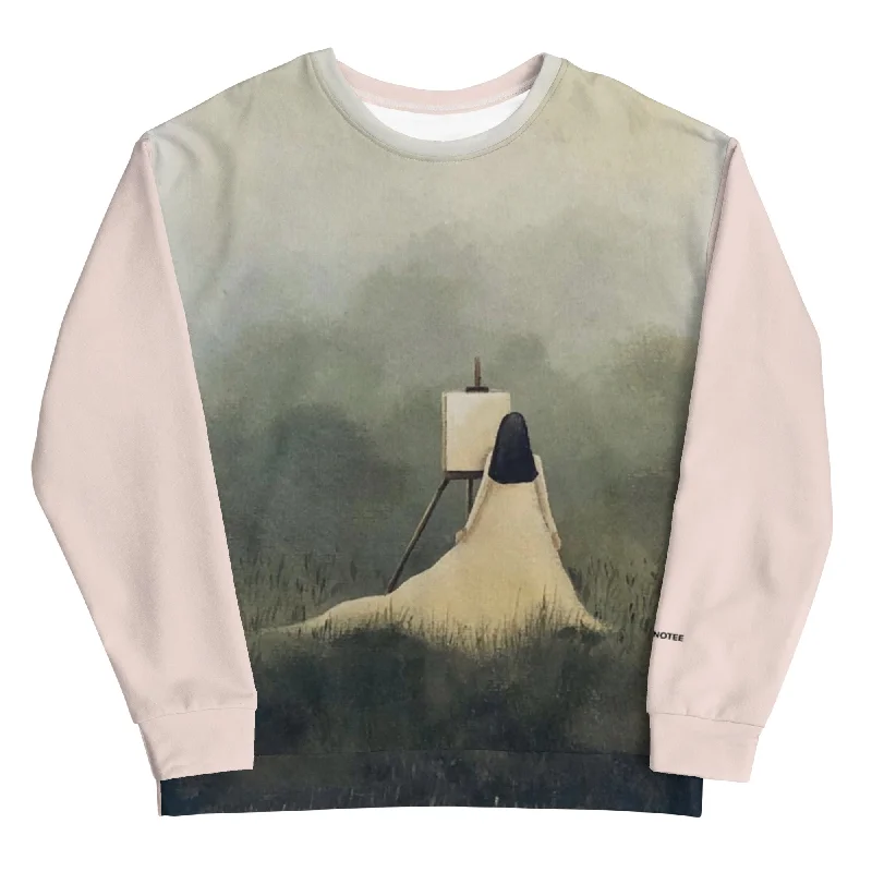 THE GIRL IN WHITE Women's Sweatshirt Hoodie with Hem Applique Textured Unique