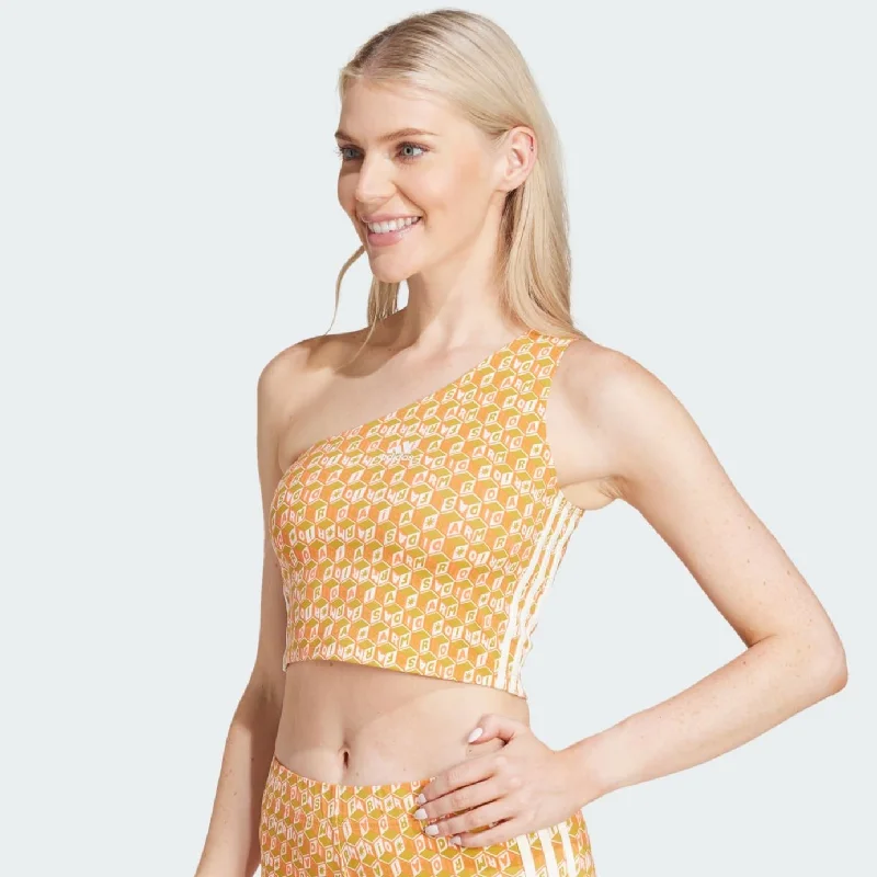 Adidas x FARM "Rio" Women's One-Shoulder Cropped Tank stretchy tank top