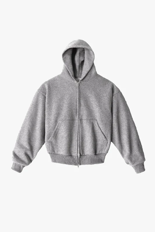 TRF10 - 12 oz. Tri-Blend Gabardine Fleece Double Pull Zip Hoodie Hoodie with Set-In Sleeves Structured Classic TRF10 - 12 oz. Tri-Blend Gabardine Fleece Double Pull Zip Hoodie Hoodie with Set-In Sleeves Structured Classic
