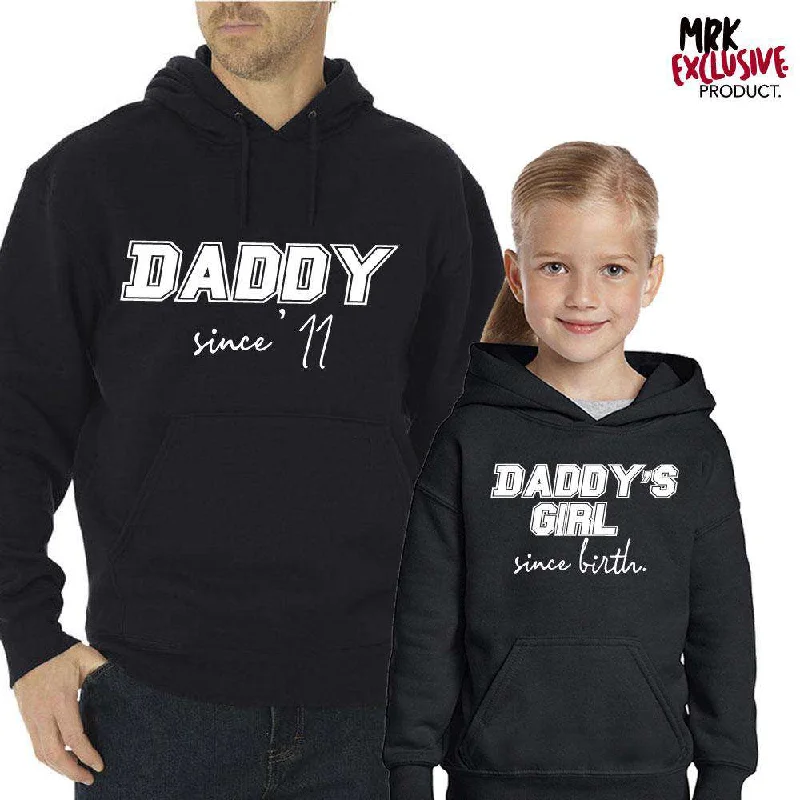 Personalised Daddy & Daddys Girl Since Hoodies (MRK X) Hoodie with Cropped Fit Short Trendy