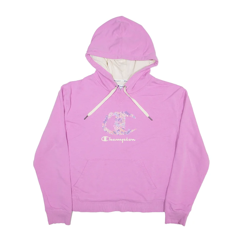 CHAMPION Hoodie Purple Pullover Womens L One Shoulder Top