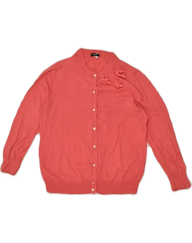 J. CREW Womens 3/4 Sleeve Cardigan Sweater UK 12 Medium Pink Cotton Front Pockets Side Pockets Patch Pockets J. CREW Womens 3/4 Sleeve Cardigan Sweater UK 12 Medium Pink Cotton Front Pockets Side Pockets Patch Pockets