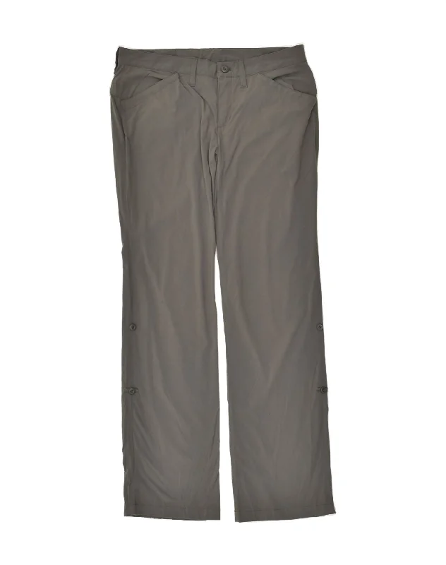 EDDIE BAUER Womens Straight Casual Trousers US 8 Medium W34 L32  Grey Trousers Sale Discount