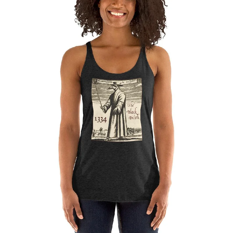 1334 The Black Death Plague Doctor Women's Racerback Tank Top Shirt basic tank top