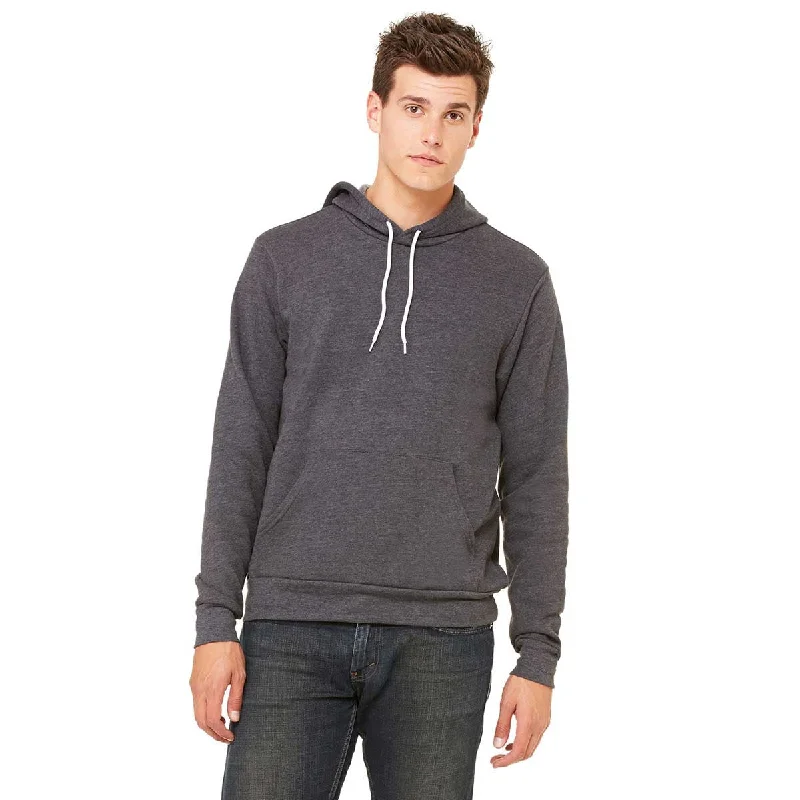 Bella + Canvas Unisex Dark Grey Heather Pullover Hoodie Open Front Cardigan