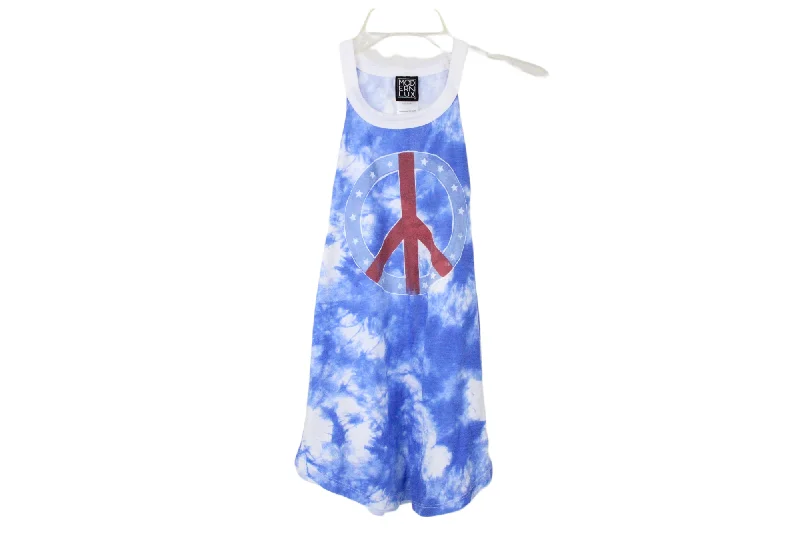 Modern Lux Blue Peace Sign Tank | M lavender tank top