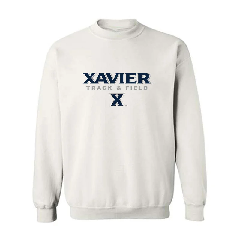 Xavier - NCAA Women's Track & Field : Rania Brown - Classic Shersey Crewneck Sweatshirt Hoodie with Hidden Zipper Minimalist Clean