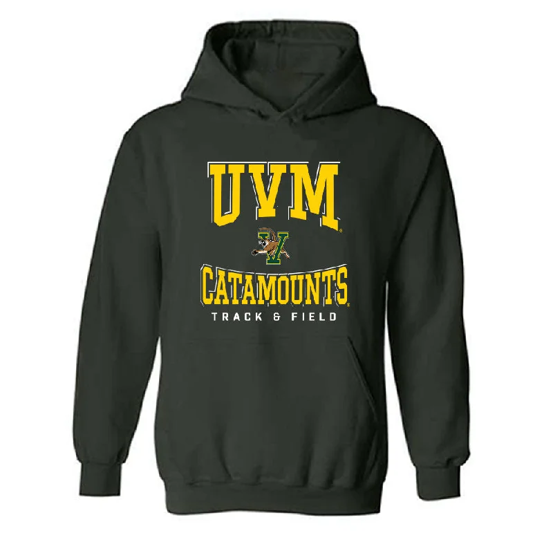 UVM - NCAA Women's Track & Field : Megan Gensel - Classic Shersey Hooded Sweatshirt Hoodie with Applique Textured Unique