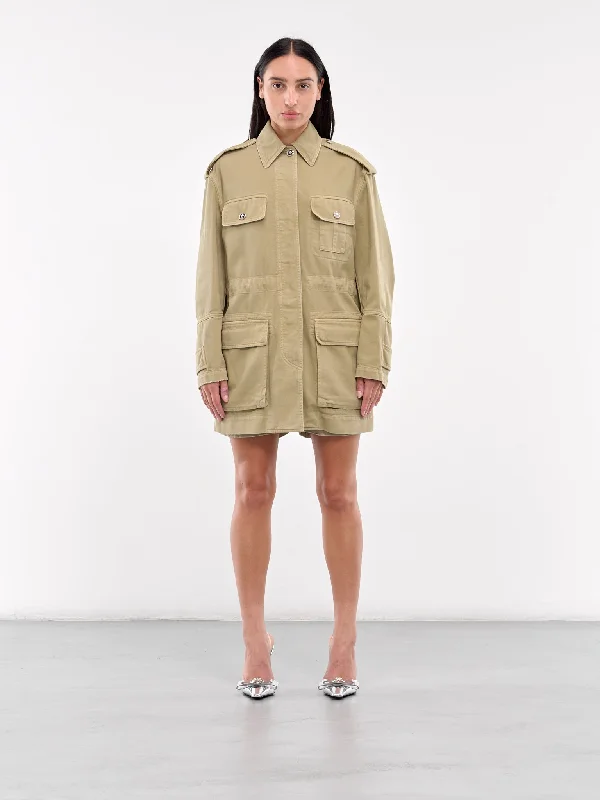Cargo Denim Jacket (1016242-1A10427-1D770-TAUPE) Plaid Jacket Tartan Jacket Houndstooth Jacket