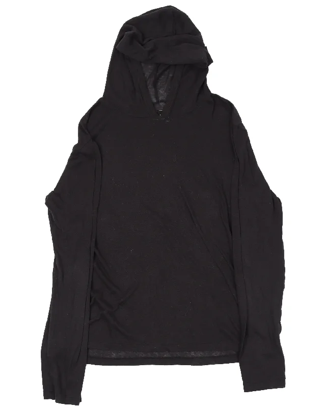 04 "Noir" Hoodie Hoodie with Belted Waist Structured Tailored