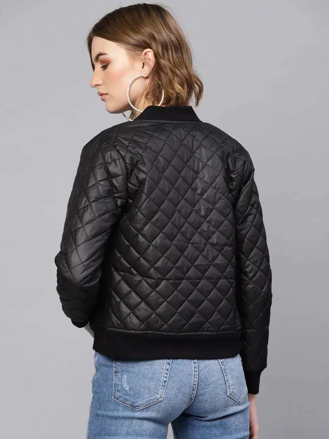 Women Solid Black Round Neck Full Sleeve Jacket Cotton Fabric Linen Fabric Terry Fabric Women Solid Black Round Neck Full Sleeve Jacket Cotton Fabric Linen Fabric Terry Fabric