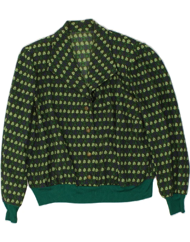 VINTAGE Womens Abstract Pattern Pullover Shirt Blouse UK 14 Large Green Boat Neck Sweater VINTAGE Womens Abstract Pattern Pullover Shirt Blouse UK 14 Large Green Boat Neck Sweater