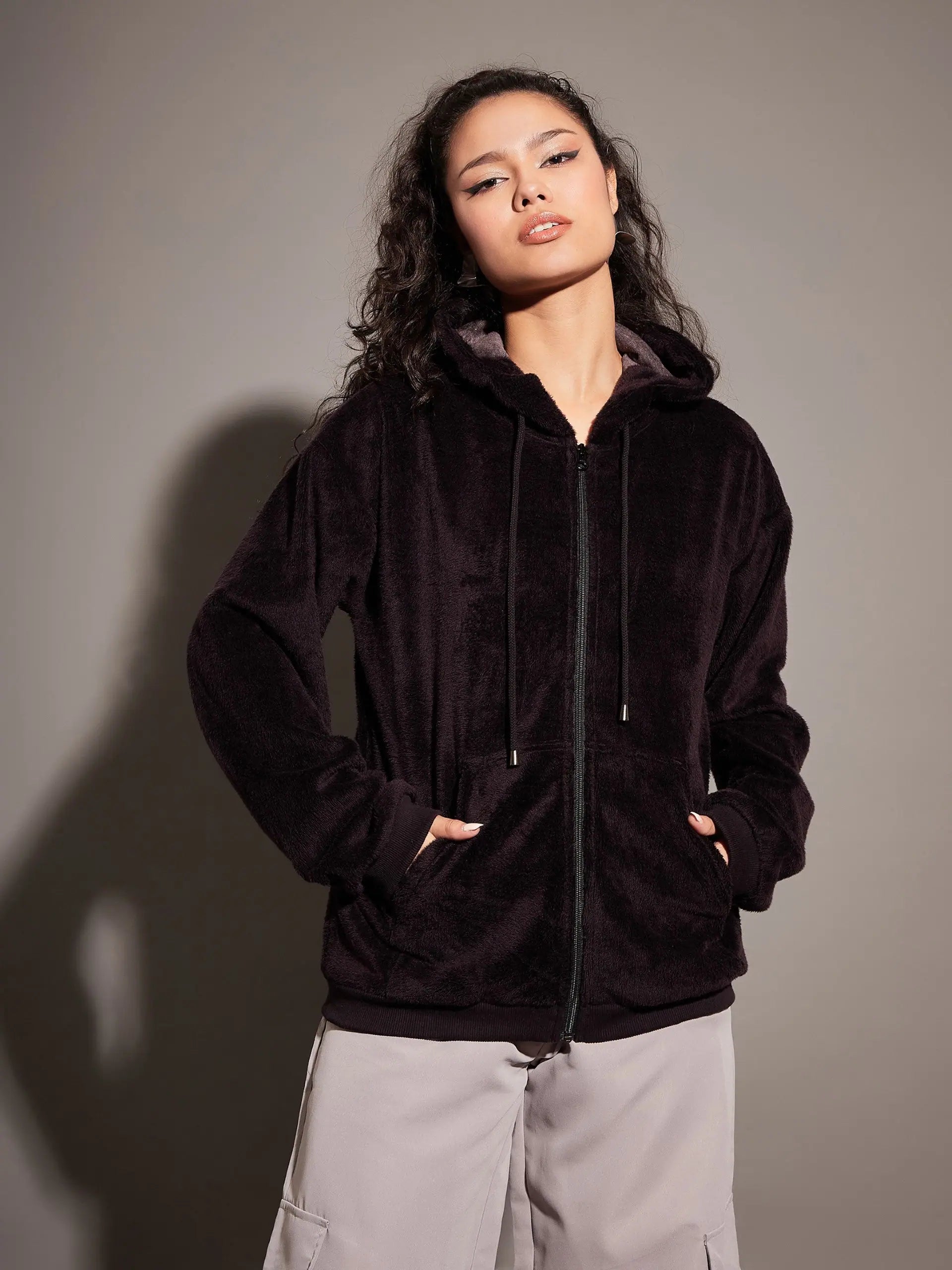 Women Solid Standard Black Full Sleeve Jacket Nylon Fabric Polyester Fabric Spandex Fabric