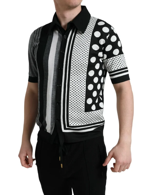 Elegant Striped Silk Blend Cardigan Nylon Fabric Polyester Fabric Spandex Fabric