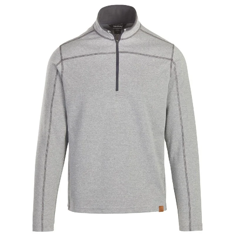 Landway Unisex Heather Grey Basecamp Heather Quarter Zip Pullover Oversized Cozy Pullover