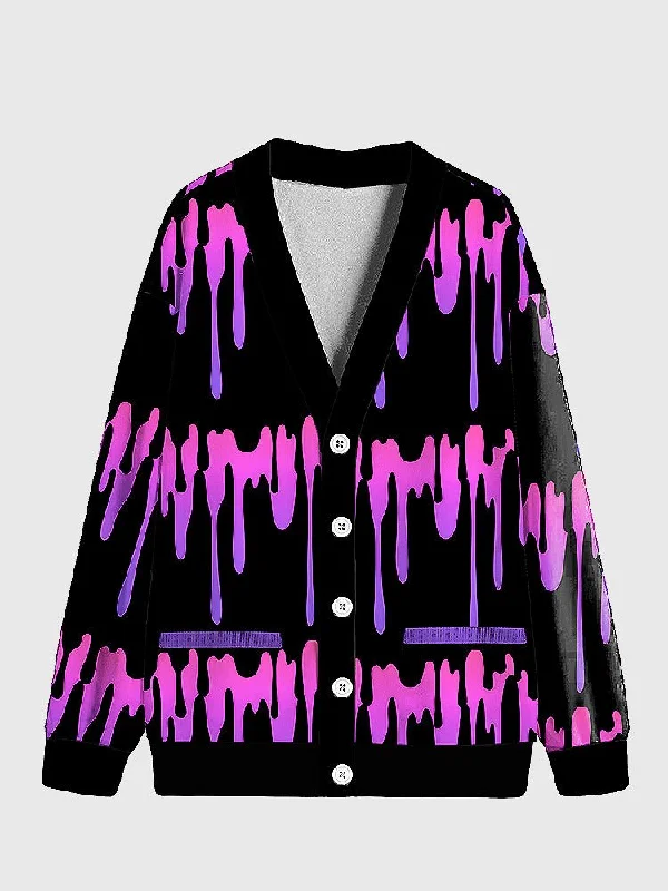 Womens Melting Drip Cardigan Stylish Fashionable Trendy