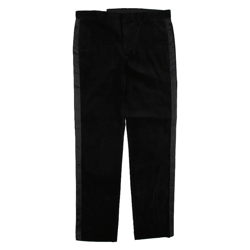 CALVIN KLEIN Velvet Trousers Black Slim Straight Womens W34 L32 Trousers luxurious premium