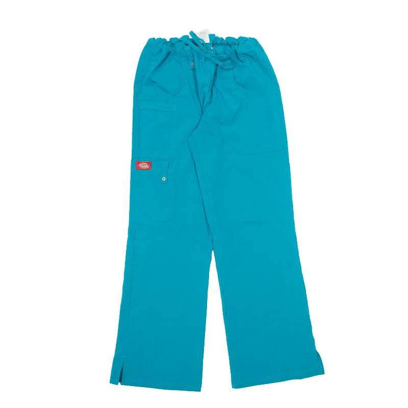 DICKIES Petite Trousers Blue Relaxed Wide-Leg Womens W24 L28 Trousers Capri Summer