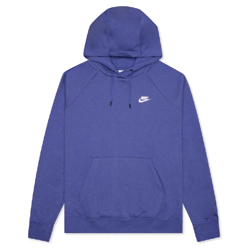 Sportswear Women’s Essential Fleece Pullover Hoodie - Lapis/Heather/White Puff Sleeve Stylish