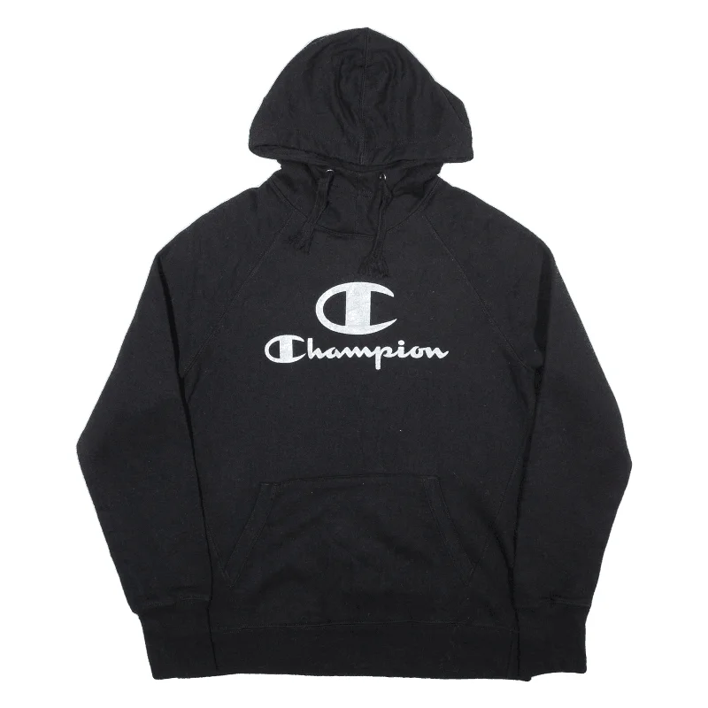 CHAMPION Hoodie Black Pullover Womens M Over Sleeve Pullover