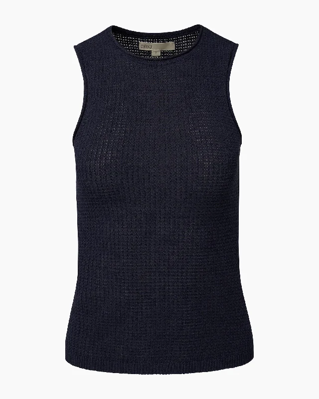 Linen Knit Tank print tank top