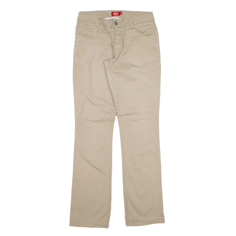 DICKIES Workwear Trousers Beige Regular Bootcut Womens W26 L29 Trousers Floral Bohemian