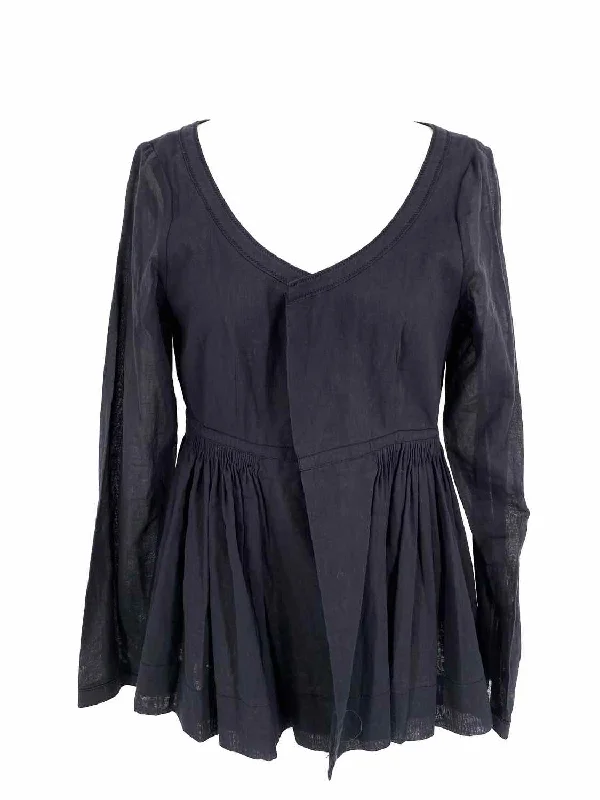 Rebecca Taylor Women's Navy Open Front Pleated Size M Cardigan Anti-Pilling Anti-Shrink Durable Rebecca Taylor Women's Navy Open Front Pleated Size M Cardigan Anti-Pilling Anti-Shrink Durable