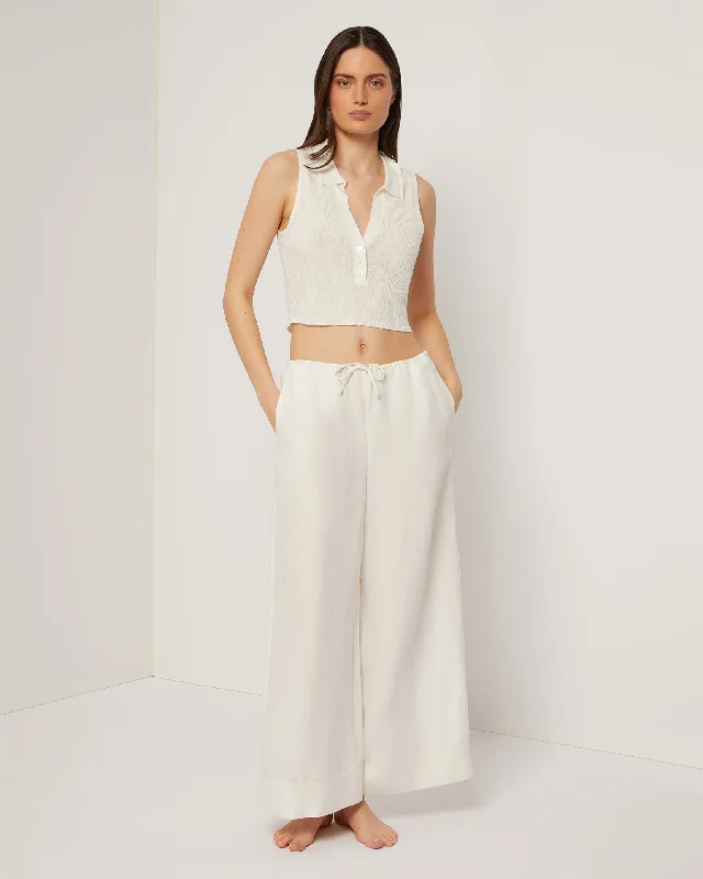 Linen Rib Polo Tank high neck tank