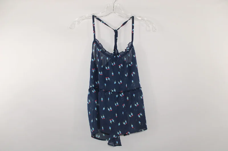 Hollister Blue Chiffon Tank Top | S fitted tank top