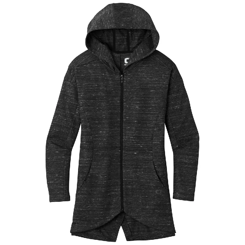 OGIO Women's Blacktop Heather Flux Full-Zip Hoodie Hoodie with Bell Sleeves Flared Feminine