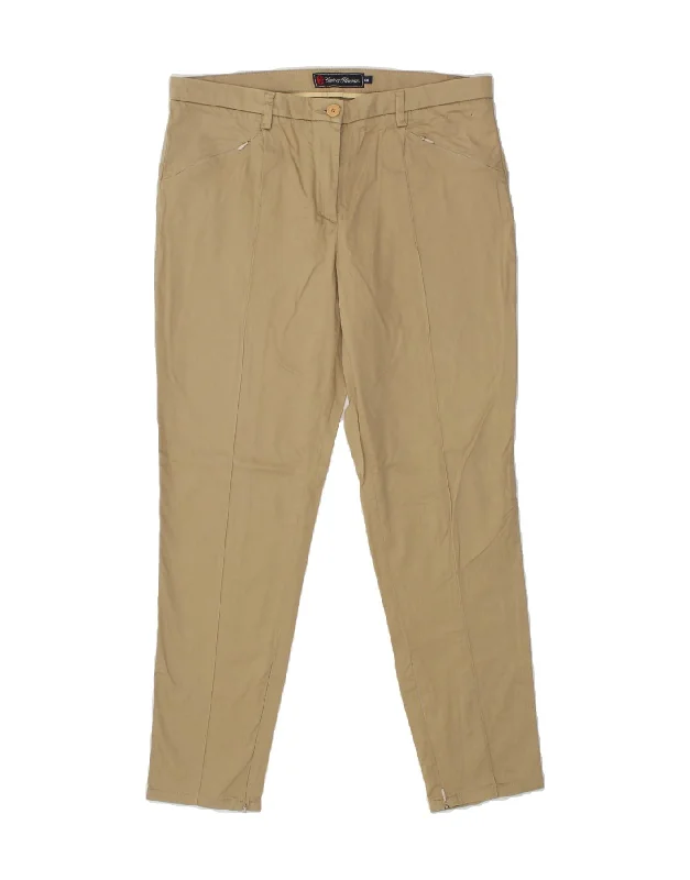 CONTE OF FLORENCE Womens Slim Casual Trousers IT 48 XL W34 L29 Beige Trousers New Arrival CONTE OF FLORENCE Womens Slim Casual Trousers IT 48 XL W34 L29 Beige Trousers New Arrival