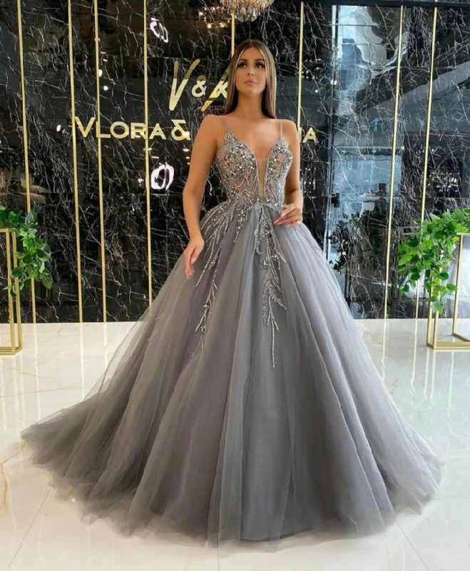 Beaded 2021 Prom Dresses African A Line Silver Strap V Neck Evening Dress Plus Size Formal Party Pageant Gowns cg13377 Beaded 2021 Prom Dresses African A Line Silver Strap V Neck Evening Dress Plus Size Formal Party Pageant Gowns cg13377