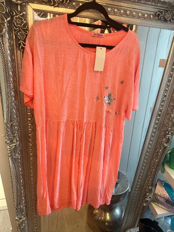 Coral star dress