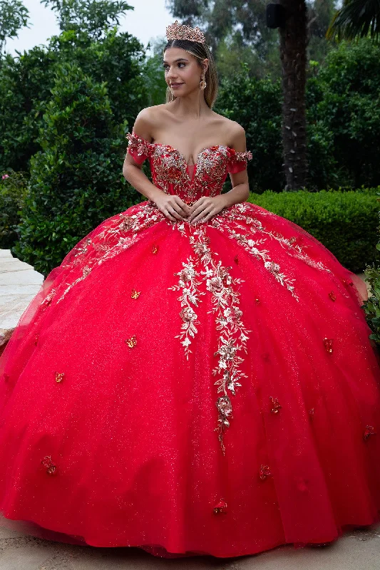 Long Sweet 16 Glitter Ball Gown Quinceanera Dress