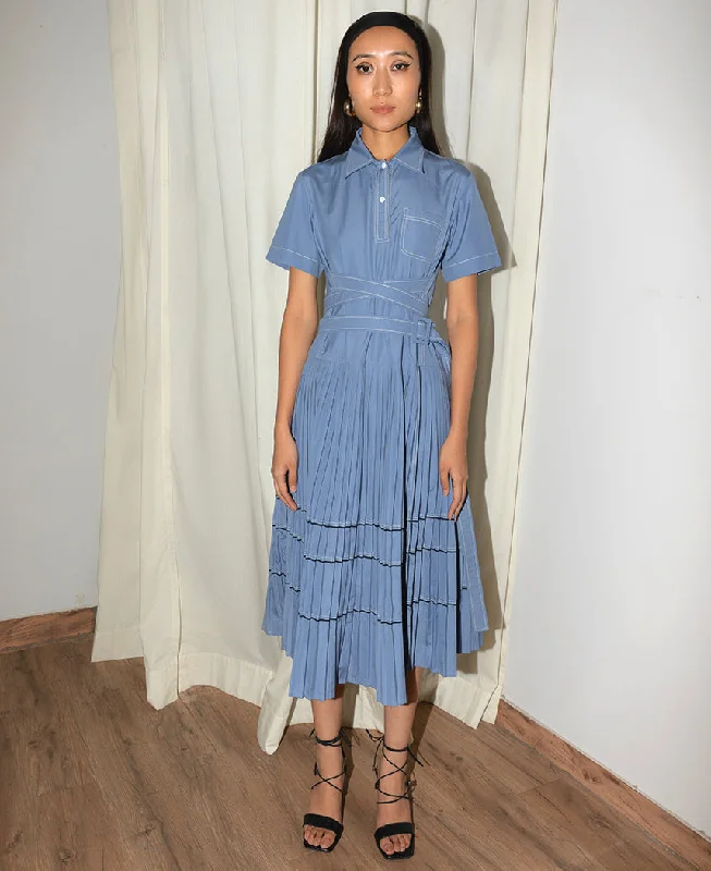 Fan Frill Polo Dress