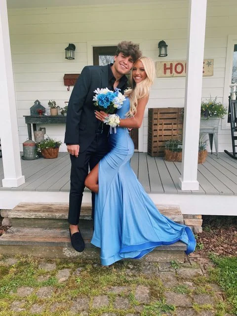 Elegant Blue Mermaid Prom Dress,Blue Evening Dress  cc937