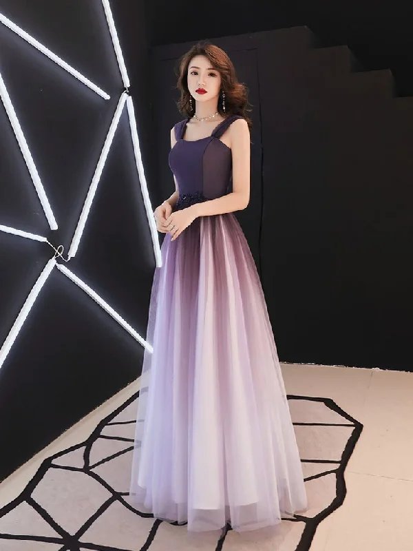 Beautiful Light Purple Gradient Tulle Long Formal Dress, Off Shoulder Prom Dress cg13341 Beautiful Light Purple Gradient Tulle Long Formal Dress, Off Shoulder Prom Dress cg13341