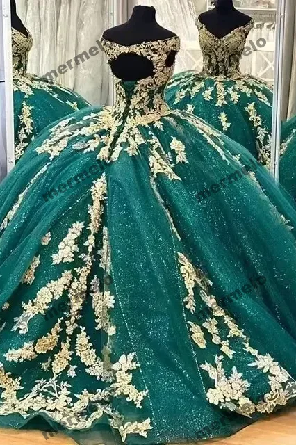Emerald Green Ball Gown Quinceanera Dresses Girls Birthday Party